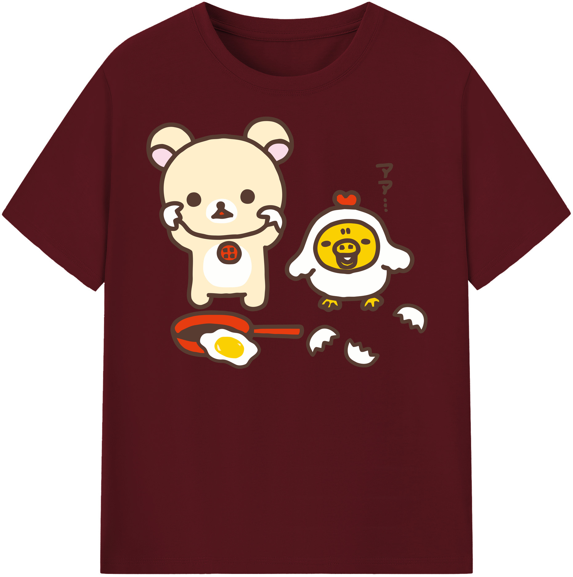 （画像用） リラックマ リラックマ キイロイトリ Rilakkuma Korilakkuma Kiiroitori 綿100％半袖Tシャツ（フロントプリント）